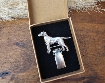 DALMATIAN NUMBER HOLDER Brooch – Dog Show Ring Clip For Dog Lovers And Exhibitors, Pet Memorial Jewelry In 2 Finishes