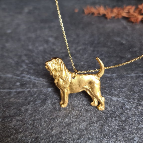 Detailed Bloodhound Necklace - Handcrafted Pet Jewelry for Dog
