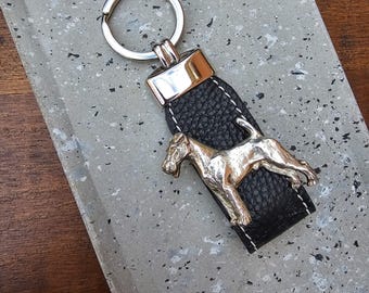 Silver Plated Irish Terrier Keychain – Handmade Dog Lover Gift
