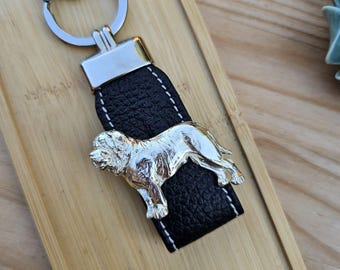MASTIFF DOG KEYCHAIN - Silver-Plated Pewter Dog Breed Keyring, Perfect Gift For Dog Lover – Pet Memorial Keepsake - Gift Wrapping Available