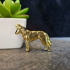 Gold Plated CZECHOSLOVAKIAN WOLFDOG BROOCH–Dog Brooch For Jacket And Scaf-Elegant Dog Lover Gift, Perfect Memorial Jewelry For Pet Fans