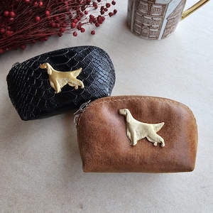 Setter coin purse, Irish Setter zipper coin purse, setter dog lovers