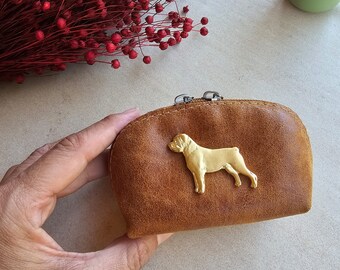 Rottweiler coin curse, Rottweiler purse, coin purse vegan leather, Rottweiler zipper wallet