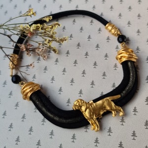 Labrador dog Chocker, Chocker dog pedant, Black and gold chocker, women chocker, chocker fot dog lovers, women necklace