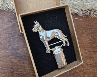 GREAT DANE Dog Show CLIP Number Holder Or Brooch- Pet Memorial Sweater Pin In Three Finishes – Gift For Great Dane Lovers