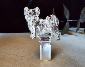 PAPILLON NUMBER HOLDER Brooch – Elegant Dog Show Ring Clip – Pewter Sweater Pin And Exihibitor Ring Number Clip – Pet Memorial Gift