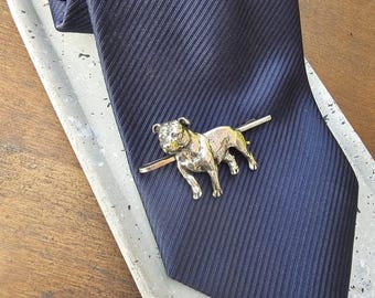 Silver Plated Staffordshire Tie Clip: Dog Lover Gift