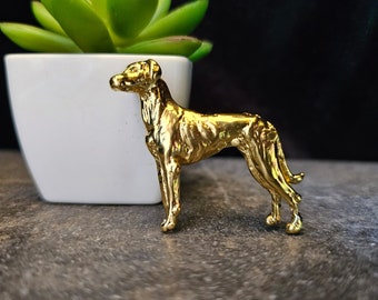 24k Yellow Gold Plated AZAWAKH DOG BROOCH - Beautiful Pet Memorial Jewelry Dog Lover -Dog Brooch Pin For Scarf And Jacket