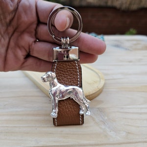 GREAT DANE KEYCHAIN - Silver-Plated Dog Breed Keyring - Unique Keepsake For Pet Great Dane Owners – Gift For Dog Lover With Wrapping Options