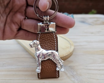 GREAT DANE KEYCHAIN - Silver-Plated Dog Breed Keyring - Unique Keepsake For Pet Great Dane Owners – Gift For Dog Lover With Wrapping Options
