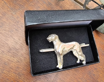 Handmade DEERHOUND TIE CLIP – Pewter Dog Tie Bar ForMen, Unique Scottish Deerhound Gift, Groomsmen Accessory, Dog Lover Jewelry