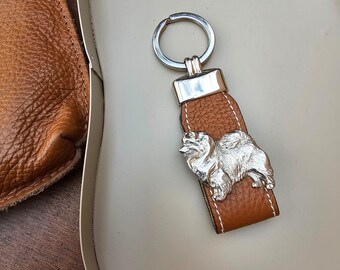 KEESHOUND DOG KEYCHAIN – Silver-Plated Dog Breed Keyring - Ideal Gift ForKeeshound Owner Or Enthusiasts – Gift Wrapping Available