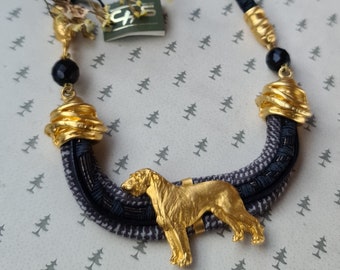 Irish wolfhound dog Chocker, Chocker dog pedant, Black and gold chocker, women chocker, chocker fot dog lovers, women necklace