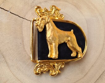Schnauzer giant Dog Motif on Buckle, Belt buckle, Schnauzer giant art deco, Black Friday