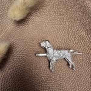German POINTER Wire Hair TIE CLIP For Men – Pewter Dog Lover Gift, Silver Plated Tie Bar For Weddings, Groomsmen, Birthday And Christmas