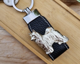 POWDER PUFF Dog KEYCHAIN - Silver Plated Dog Breed Keyring - Powder Puff Dog Lover Gift – Gift Wrapping Available
