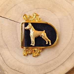 Pinscher Dog Motif on Buckle, Belt buckle, Pinscher art deco, Black Friday