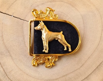 Pinscher Dog Motif on Buckle, Belt buckle, Pinscher art deco, Black Friday