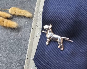 Bull TERRIER TIE CLIP For Men – Stylish Pewter Tie Bar, Unique Dog Lover Gift TieAccessory, Perfect For Weddings And Formal Wear