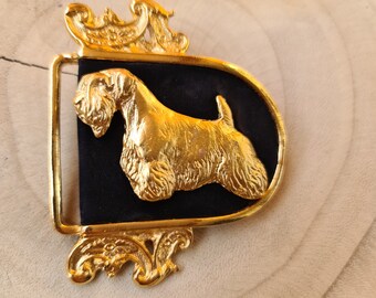 Sealyham Dog Motif on Buckle, Belt buckle, Sealyham art deco, Black Friday