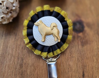 Alaska Malamute number holder, brooch or dog show ring clip, show clip Alaska, Exhibitor ring number clips, rosettes dog