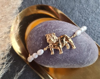 English Bulldog Bracelet, English Bulldog, Dog bracelet for women, Bulldog charm
