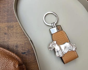 CESKY TERRIER KEYCHAIN – Silver Plated Dog Breed Keyring - Ideal Gift ForCesky Terrier Owner Or Enthusiasts – Gift Wrapping Available