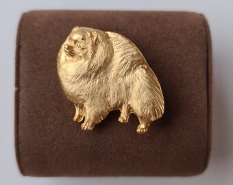 Broche / Porte-clés Spitz Poméranian En étain (pewter) - Marque Dannyquest, Argenté