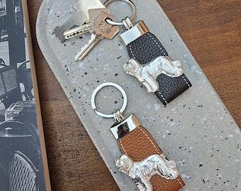 Aesthetic BRIARD SHEPHERD KEYCHAIN Made Of Pewter And Leather Perfect Gift For Briard Owner Or Enthusiasts – Unique Pet Lovers Keyring