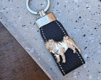 PUG DOG KEYCHAIN –Silver-Plated Dog Breed Keyring - Ideal Gift For Any Pug Owner Or Enthusiasts – Gift Wrapping Available