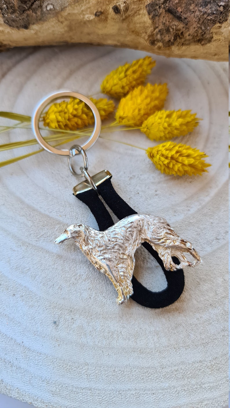 Dog Keychain Handmade Borzoi Dog Breeds Keychains Borzoi Etsy