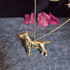 BULL TERRIER Charm Pendant NECKLACE Gift For Bull Terrier Dog Enthusiast – Silver Or Gold Plated Stainless Steel Chain Dog Pendant Necklace