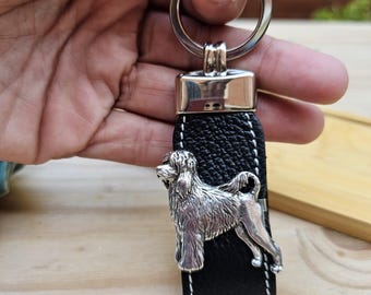 PORTUGUESE WATERDOG KEYCHAIN - Silver-Plated Dog Breed Keychain - Gift For Dog Lovers - Pet Owner Gift - Gift Wrapping Available