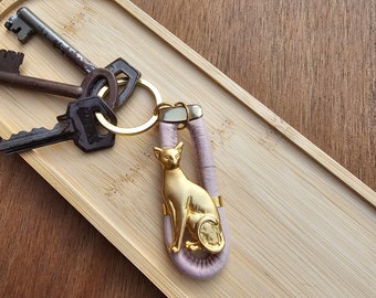 Siamese Keychain, Siamese Cat, Handmade Siamese, Cat lovers keychains, Cat art design