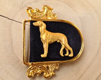 Saluky Dog Motif on Buckle, Belt buckle, Saluky art deco, Black Friday