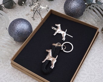 Fox terrier Gift Set, Fox terrier smooth art, Dog Lovers, Fox terrier tie clip, fox terrier smooth dog lovers
