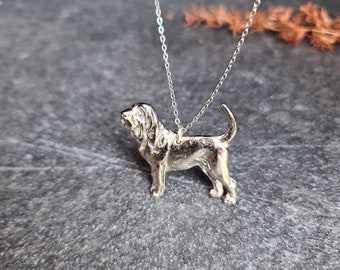 Detailed Bloodhound Necklace - Handcrafted Pet Jewelry for Dog