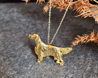 ENGLISH SETTER Pendant NECKLACE For Dog Breed Lovers Gifts – 24k Gold Or Silver Plated Unique Dog Necklace
