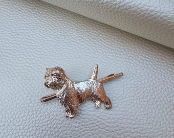 Pince à Cravate Ancienne Gravée - Médaillon Chien De Chasse - Style Vintage