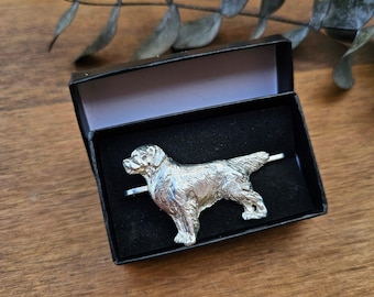 Golden RETRIEVER TIE CLIP For Men – Pewter Dog Tie Bar, Pet Lover Gift, Groomsmen Accessory, Keeps Tie Secure, Perfect For Weddings And Work