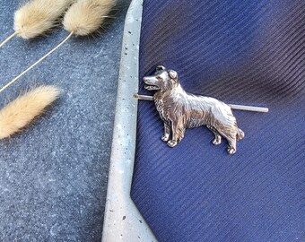 Border COLLIE TIE CLIP For Men – Silver Plated Pewter Tie Bar -Unique Dog Lover Gift- Stylish Animal Tie Clip ForFormal AndBusiness Wear