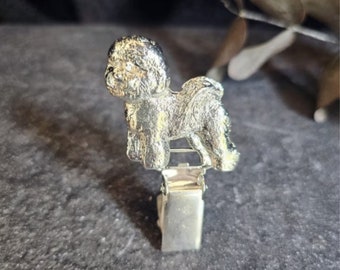 Bichon FRISE NUMBER HOLDER brooch– Unique Dog Show Ring Clip In 2 Finishes, Pet Memorial Gift For Dog Lovers And Dog Show Exhibitors