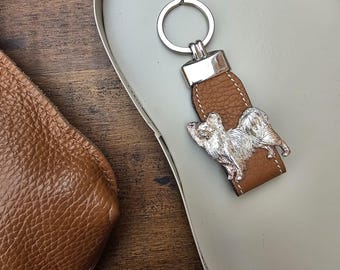PAPILLON DOG KEYCHAIN – Silver Plated Dog Breed Keyring - Perfect Gift For Papillon Lovers And Dog Enthusiasts – Pet Memorial Keepsake
