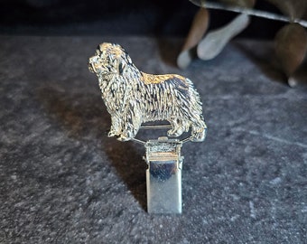 NEWFOUNDLAND NUMBER HOLDER Brooch – Elegant Dog Show Ring Clip – Pewter Brooch In Two Finishes – Gift For Dog Show Lover And Exhibitors