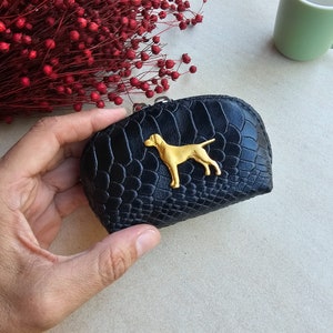 German Pointer Coin Purse:  Leather Hunter Dog Wallet