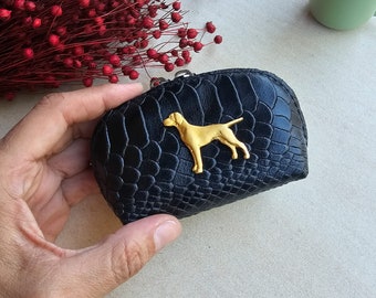 German Pointer coin Purse, Hunter dog coin purseGerman Pointer purse, coin purse vegan leather