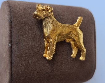 Parson JACK RUSSELL Dog BROOCH-24k Yellow Gold Plated Brooch-Brooch Pin For Scarf, Jacket Or Bag-Gift For Pet Memorial Keepsake