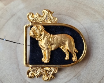 Mastiff Dog Motif on Buckle, Belt buckle, Mastiff art deco, Black Friday