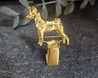 BASENJI Dog Show Clip NUMBER HOLDER Brooch - Pewter Brooch Clip With 3 Finish Dog Lover Gift - Pet Memorial Sweater Clip For Exhibitors