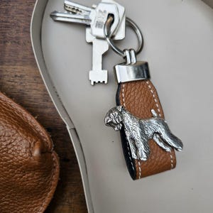 Soft-Coated WHEATEN TERRIER KEYCHAIN – Stylish Pewter Key Accessory – Silver Plated Dog Breed KeyringIn 4 Finishes – Gift For Dog Lovers